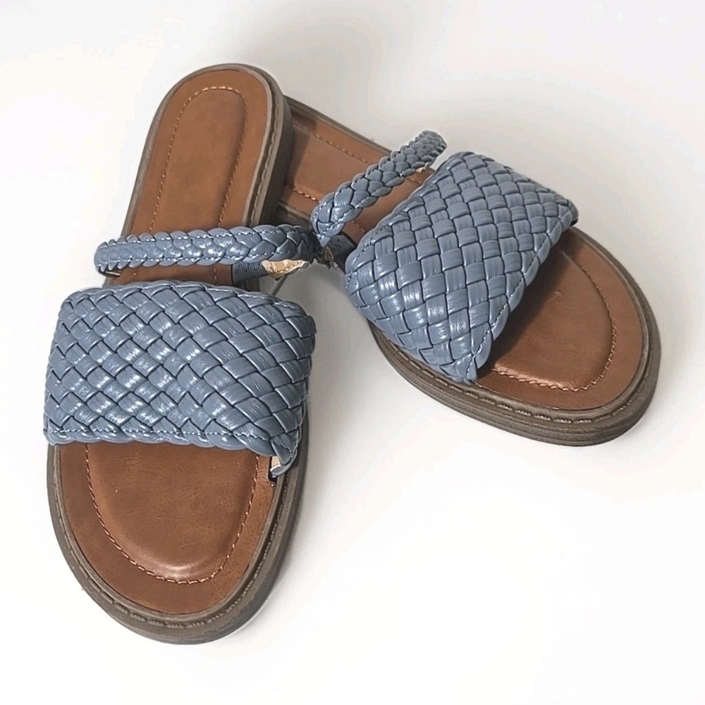 Blue Woven Sandals Slip On Women's Size 7M